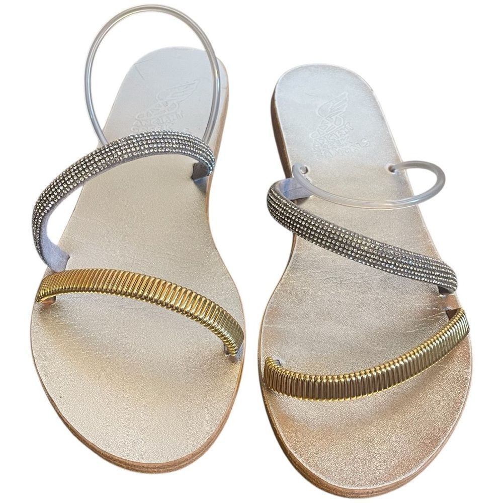 Ancient Greek Polytimi Sandals Silver Gold - Picture 6 of 7